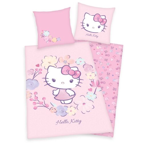 Produktbild Bettwäsche Hello Kitty pink Bettwäsche Vorderseite Rückseite
