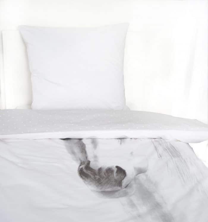 Produktbild Bettwäsche Pferd Weiß Kissen und Decke umgeklappt