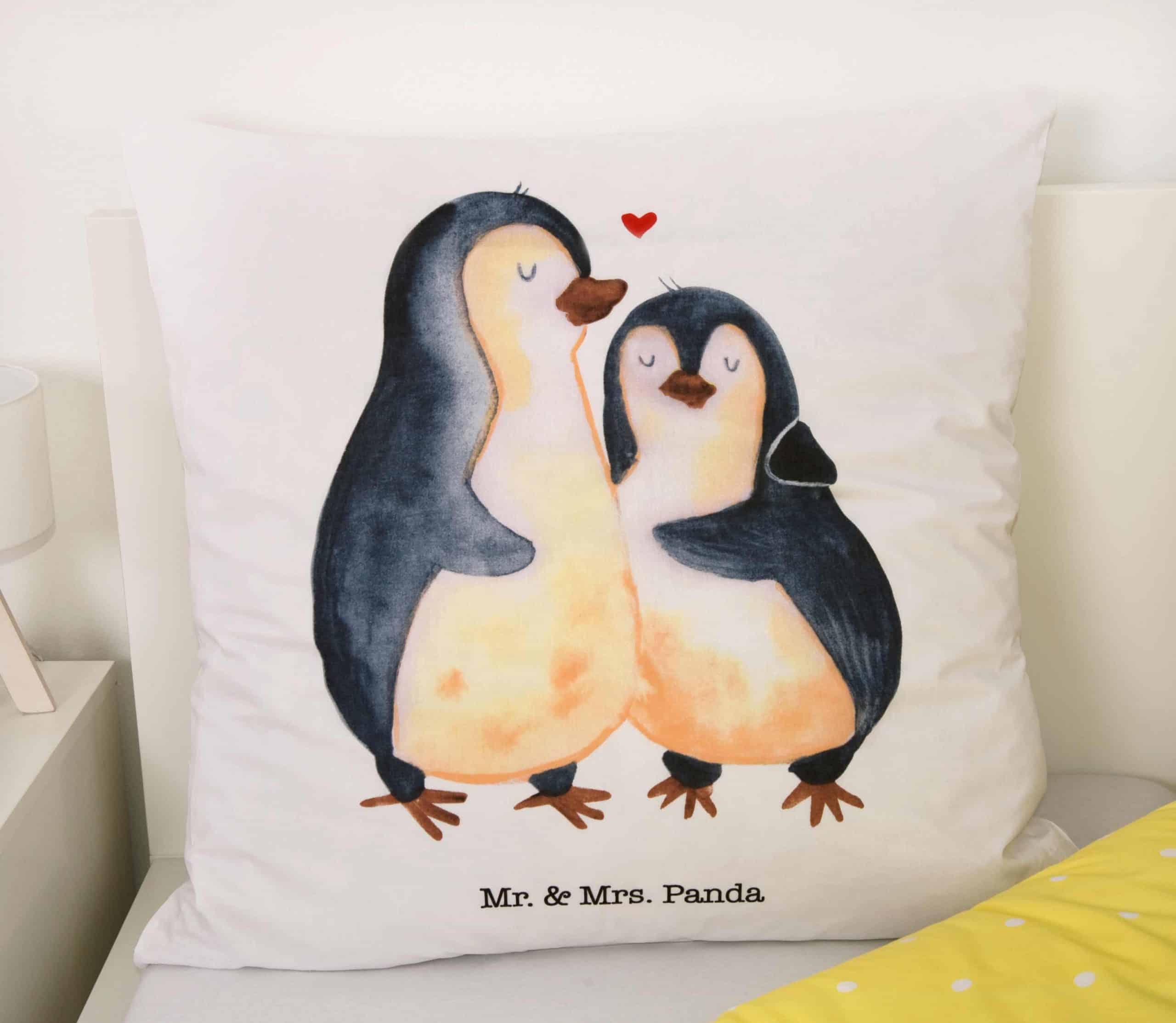 Home Textilien Bettzeug Kissenbezüge Mr & Mrs Panda Kissenbezüge Mr & Mrs Panda Kissenbezug Pinguin Blume 