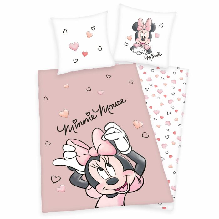 Disney`s Minnie Mouse Bettwäsche 100x135 135x200 Fleecedecke Kissen Herding neu 