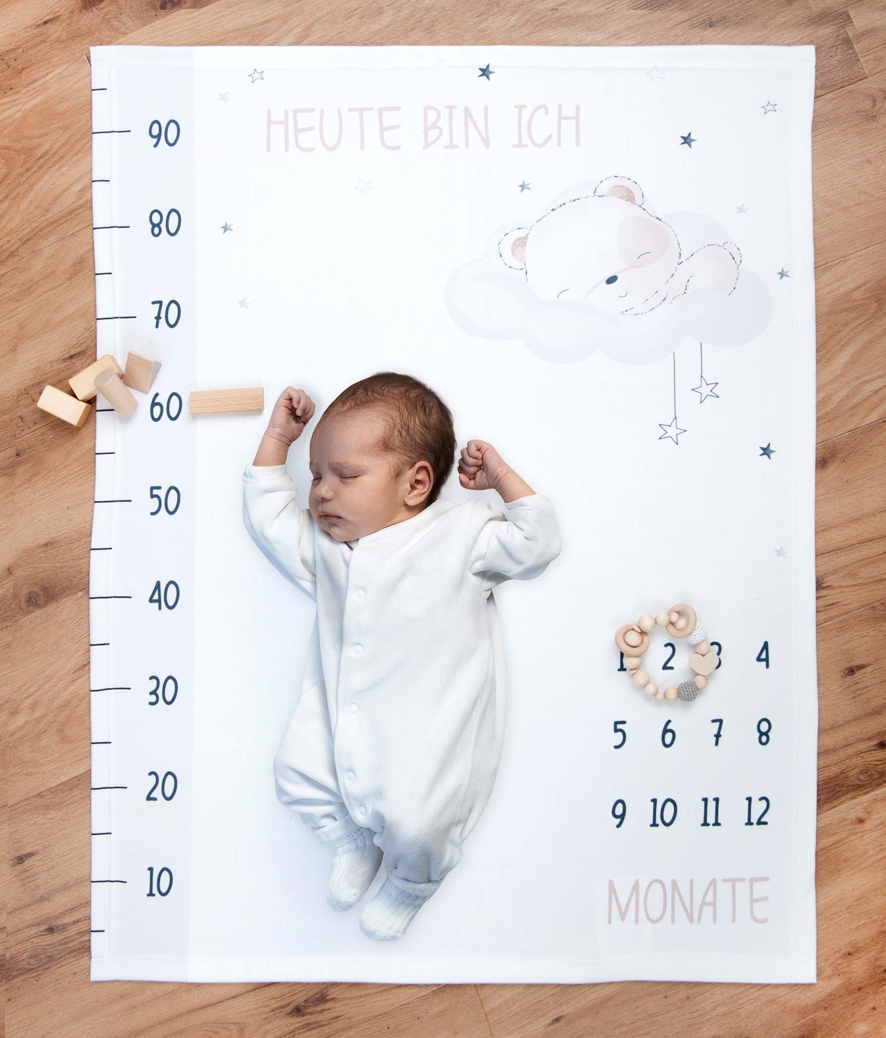 COUXILY Meilenstein Poto Decke für Neugeborene oenbopo Baby Monatliche B Bär 