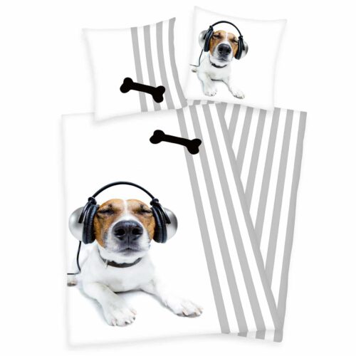 Produktbild Hunde Bettwäsche Hund mit Kopfhörern