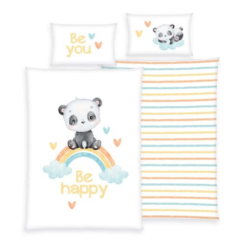 Produktbild Regenbogen Panda Kinderbettwäsche